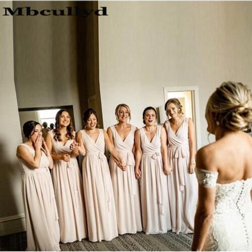 Mbcullyd Bohemia Beach Long Bridesmaid Dresses For Women Wholesale Price Formal Dress Party Wedding Gowns 2020 Cheap Sale