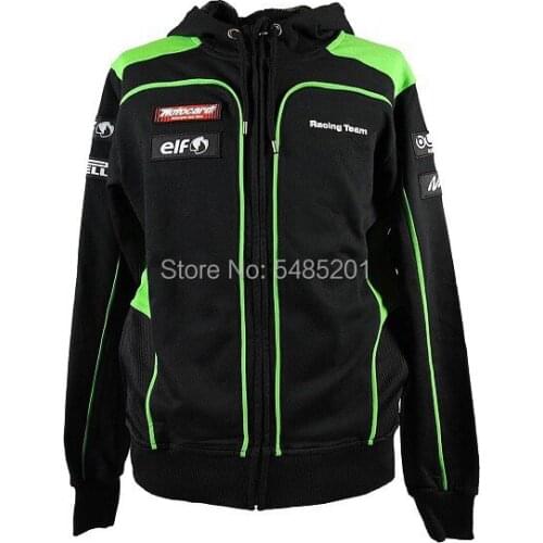 Motorcycle Zip-up Hoodie for Kawa saki racing Riding Cotton Sweatshirt Motocross Cycling Jacket Moto Fleece