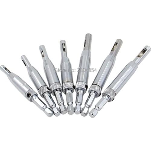 High Quality 7pcs Door Lock & Hinge Drill Bit Set Self Centering Pilot Hole HSS Hex Shank Wood Tool Hole Saw DIY Wholesale Price