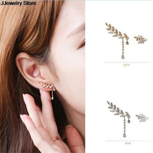 New 1 Pair Fashion Asymmetric Ear Row Clip No Pierced Ears Clip Earrings without Piercing Leaves Earring Jewelry