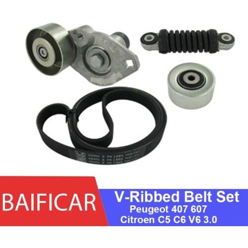 Baificar Brand New Genuine Generator Alternator V-Ribbed Belt Set For Peugeot 407 607 Citroen C5 C6 V6 3.0