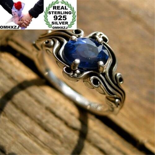 OMHXZJ Wholesale European Fashion Woman Man Party Wedding Gift Silver Black Green Blue AAA Zircon Taiyin Ring RR312