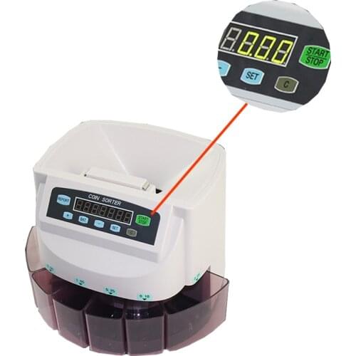 Coin sorter Support for multi-national coins Coin thickness 1.3mm-2.5mm