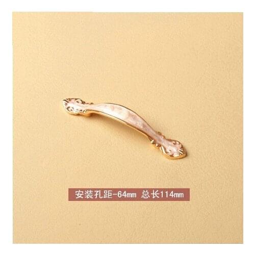 Luxury European classical rose mellow gold-amber Jane European archaize drawer closet cupboard door handle(C.C.:64 mm,L:114 mm)