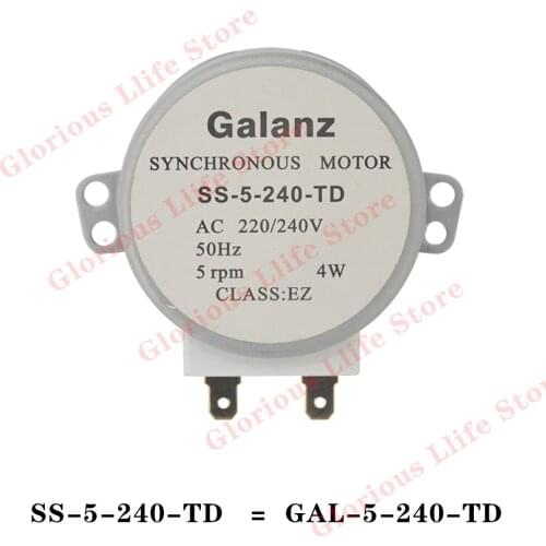 SS-5-240-TD GAL-5-240-TD AC220-240V 5RPM Micro Turntable Synchronous Tray Motor Microwave Oven Accessories Spares Parts