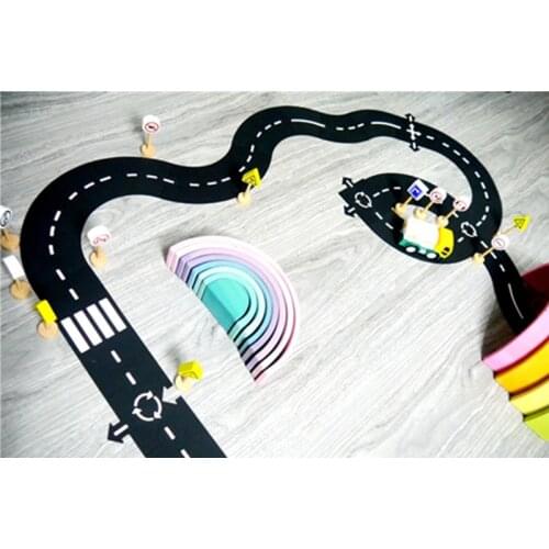 Splicing path Road Puzzle Mats Floor Flexible Car track puzzle Taffic Highway play Toys for Children Games Carpet