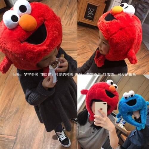Sesame Street Hat Cartoon Plush Amo Hat Children Hat Biscuits Cap