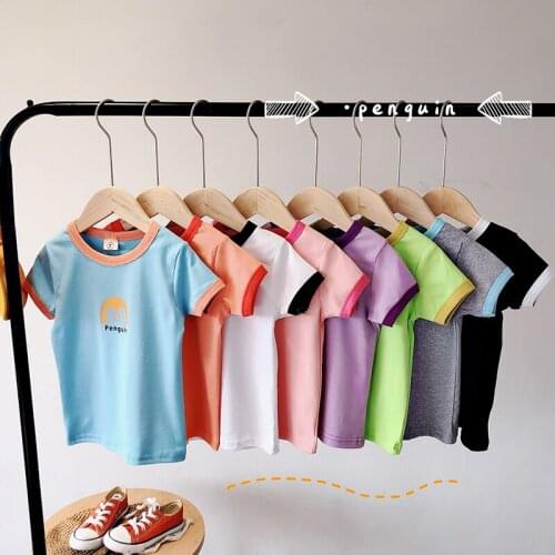 UNIQUE-BABY Childrens Short Sleeve T-shirt Cotton Animal T-shirts Boy Kid Boys And Girls Tops Shirts Childrens Tshirt