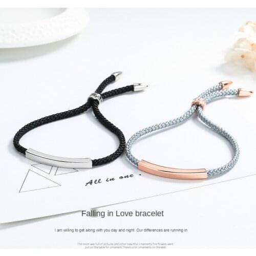 Fall In Love Couple Bracelet Korean Version of A Pair of Male and Female Retractable Hand-woven Hand Ring Souvenirs for Lovers