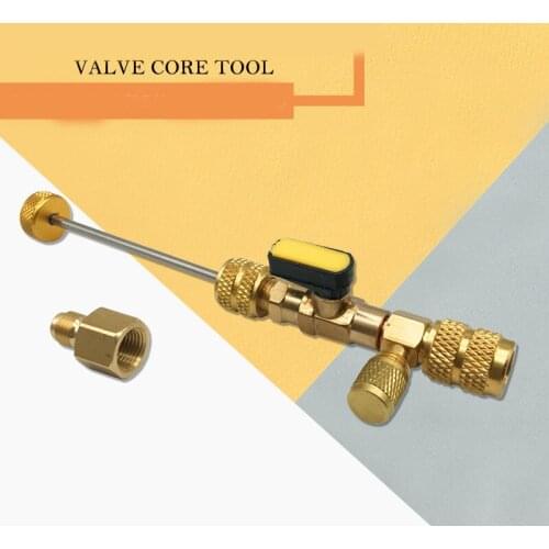 High Quality HVAC AC Valve Core Remover Dual Size Port Valve Core Handling Tool for Car Automobile Replacement Part