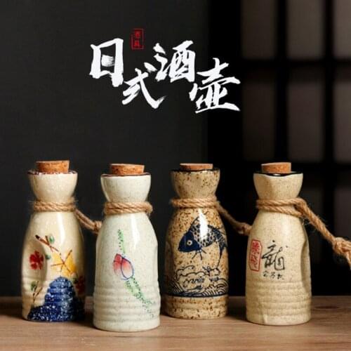 Japanese vintage ceramic sake separator white yellow wine spirit liquor pot flagon household handmade wineware