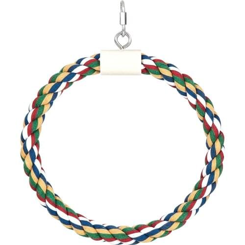 Parrot Chew Toys mian sheng zi Cotton Rope Swing Bite Climbing Parrot Rings Birdcage Bird ToyPBH200024