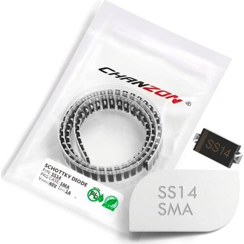 100 Pcs) SS14 SMD Schottky Barrier Rectifier Diodes 1A 40V SMA (DO-214AC) 1 Amp 40 Volt