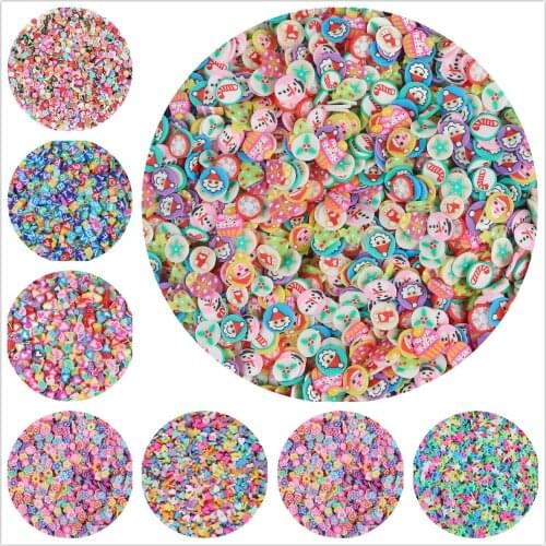 Multi-Style 1000Pcs Nonporous Soft Pottery Flakes DIY Handmade Phone Case Decoration Crystal Mud Filling Nail Patch Accessories