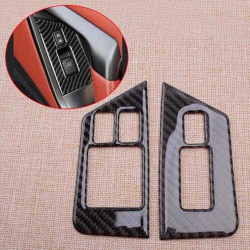 2Pcs/Set Car Carbon Fiber Window Switch Panel Cover Trim Fit For Nissan GTR R35 2008 2009 2010 2011 2012 2013 2014 2015 2016 LHD