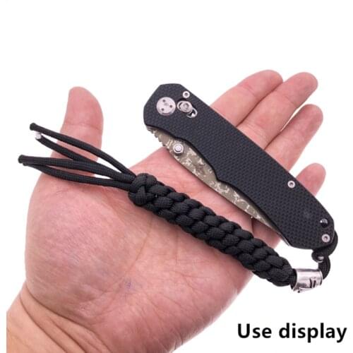 2Pcs/lot Outdoor Camping crusader Nylon Chain Tool Ornaments Knife Pendant Falling Keychain DIY Tools 7strands Paracord Rope