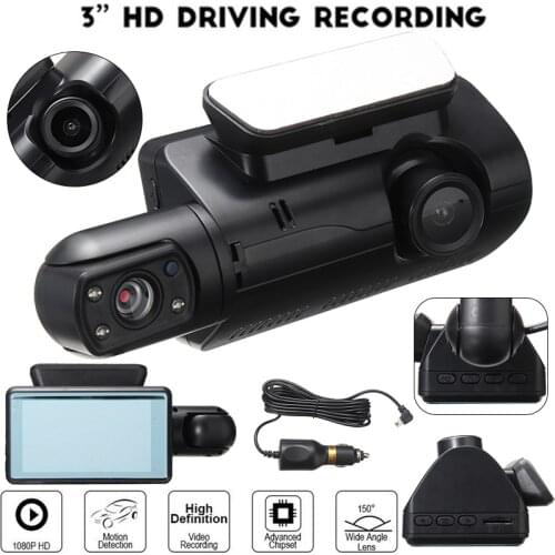 3'' Car Dual Lens Dash Cam Recorder Sensor Video DVR Camera Front And Rear Recorder Night Vision Car Accessories
