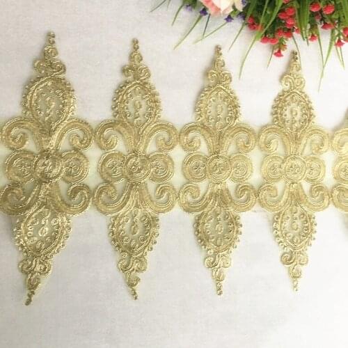3Yard/Lot Wide 24CM Gold Car Bone LaceTrim Wedding Dress Waistband Womens Clothing Fabric Accessories