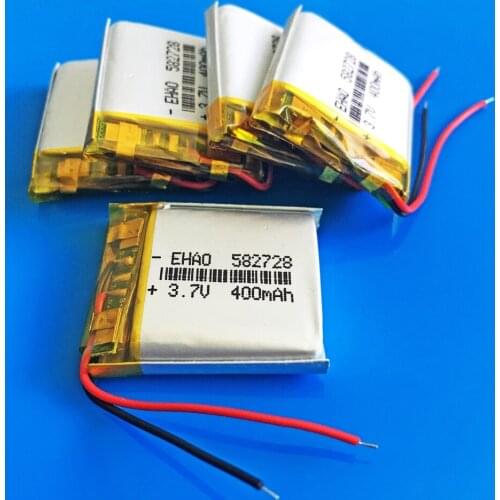 5 pcs 3.7V 400mAh 582728 Rechargeable lipo battery li polymer lithium batteries for MP3 GPS DVD bluetooth recorder e-book camera