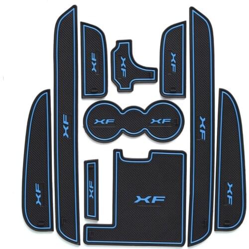 Car Accessories For Jaguar XF 2011-2015 door Gate Slot Pad Water Coaster dust-proof mat Interior Mouldings Rubber Non-slip Mats