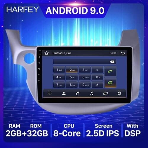 Harfey 2din Android 9.0 Car Radio 10.1 inch GPS Navigation Multimedia Player for 2007 2008 2009-2013 Honda Fit with Bluetooth