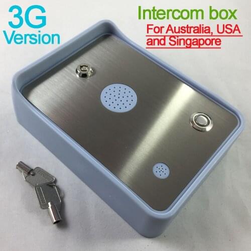 Free shipping 3G / GSM Audio Intercom for single House door and gate opener access controller double alarm input DC12V power