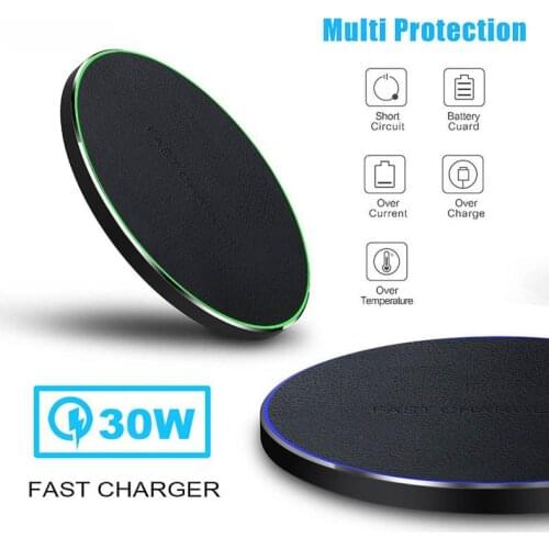 30W Qi Wireless Charger Fast Charging Pad For IPhone 12 Xiaomi Quick Charge Mobile Phone Accessories For IOS/Android Dropship