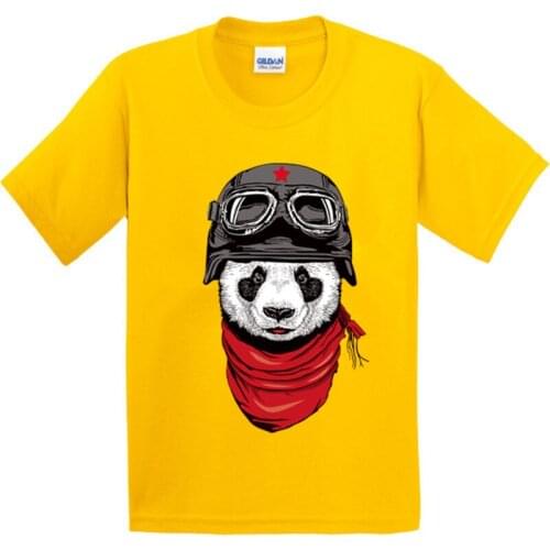 Kids Cowboy Panda Cowpanda Printed Design 100% Cotton ANIMAL T Shirt Boys/Girls Short COOL Tops Children Cute T-Shirt,GKT035