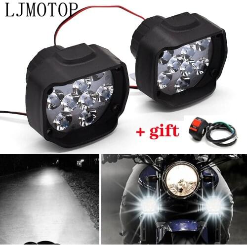Motorcycle Headlight 6/9LED 10W Light Motorbike Fog Lamp Scooters Spotlight For Yamaha XJ6 DIVERSION XSR 700 900 TDM 900 MT125