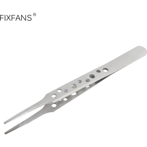 FIXFANS TS-13 Stainless Steel Tweezers with Blunt Tip for Hobby Craft Electronics Cell Phone Laptop Computer Repair Tool