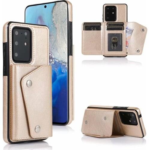 Card Holders Wallet Case For Samsung Galaxy S20 S20 Plus Flip PU Leather Case for Samsung S20 Ultra Phone Cover With Strap