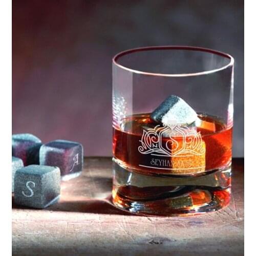 Personalized Whisky Cup and Whisky Stone Seti-13 Gift Special Design Handmade Goblet Name Written Reliable Quality Convenient