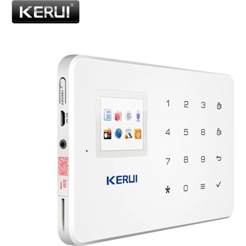 KERUI 1.7 Inch TFT Screen GSM Home Burglar Security Alarm Protection APP Control Built In Siren With Door Sensor Alarm