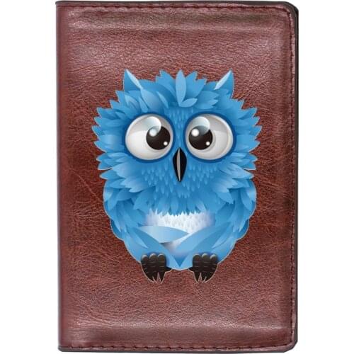 Classic Cute Cartoon Owl Printing Travel Passport Cover ID Credit Card Holder Case
