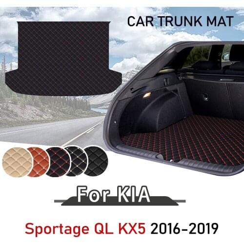 For Kia Sportage QL 2016-2019 KX5 Leather Car Trunk Mat Rear Trunk Floor Mat Tray Carpet Cargo Liner floor mat Accessories