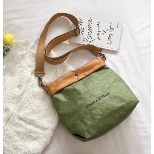 Girls Small Green Bucket PU Leather Crossbody Bags for Women 2021 Luxury Color Contrast Purses Female Trend Fashion Shoulder Bag