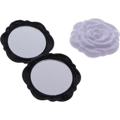 New Design Mini Rose Flower Make Up Mirror Compact Portable Girls Pocket Mirror Unique Gift Double Side Make Up Mirror