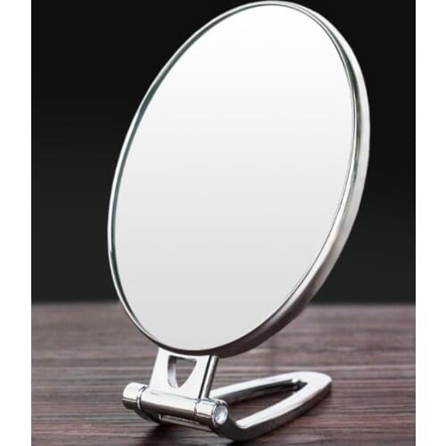 Fashion Retro Desktop Makeup Mirror Creative Double-sided Handle Mirror Personality Simple Portable Folding Wall Mirror Q425