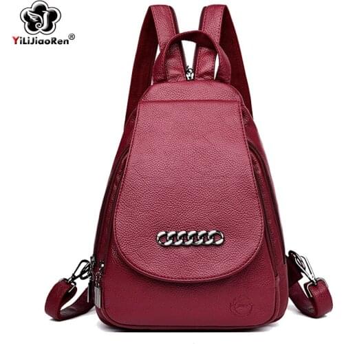 Fashion Metal Backpack Female Brand Leather Backpack Women Large Capacity School Bags for Girls Simple Shoulder Bags for Women