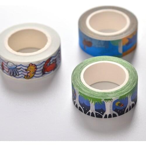 15mmx10m Cartoon washi tapes color Dividing Stickers border masking adhesive paper washi tape DIY Scrapbooking Hand account