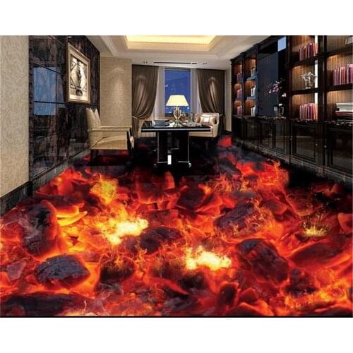 Beibehang Custom wallboard floor flame burning waterproof teapot living room floor home 3d flooring wall papers home decor