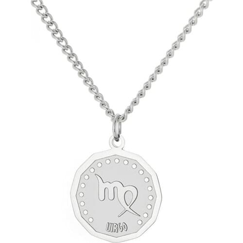 2021 New Burst Constellation Necklace Ladies and Men Stainless Steel Constellation Logo Pendant Lucky Pendant Jewelry Wholesale