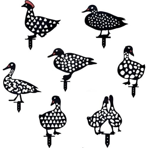 New 2D Hollow Duch Home Lawn Yard Art Sculpture Acrylic Black Simulated Poultry Ground Insert Statue Garden Decoration Outdoor