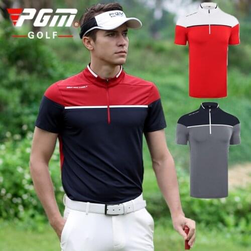 Pgm Golf Apparel MenS Short Sleeve T-Shirt Quick Dry Summer Clothing Golf Tennis Baseball Sports Wear Breathable Shirts