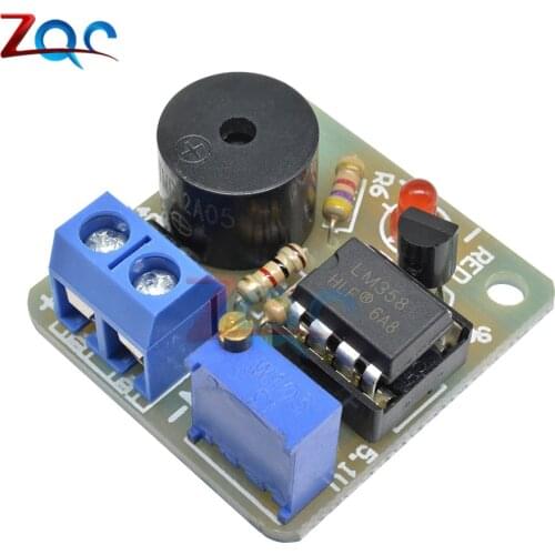 DC 12V LM358 Accumulator Sound Light Alarm Board Buzzer Prevent Over Discharge Controller Module Without Overvoltage Protection
