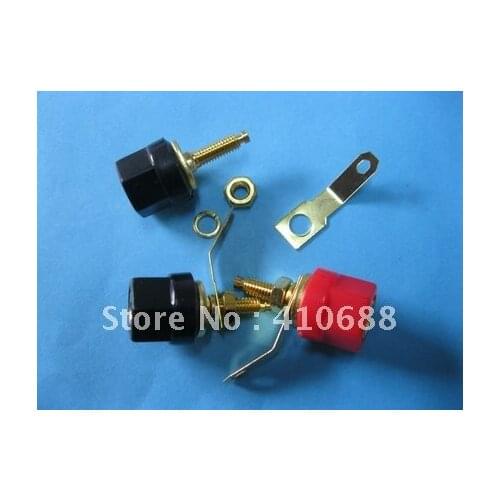 Gold Plated Binding Post Banana Jack 2 colors Red & Black 100 Pcs per lot Hot Sale High Quality