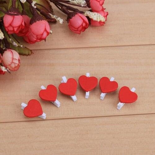 50pcs/pack Mini Heart Love Wooden Clothes Photo Paper Peg Pin Clothespin Craft Postcard Clips Home Wedding Gifts Decor Supplies