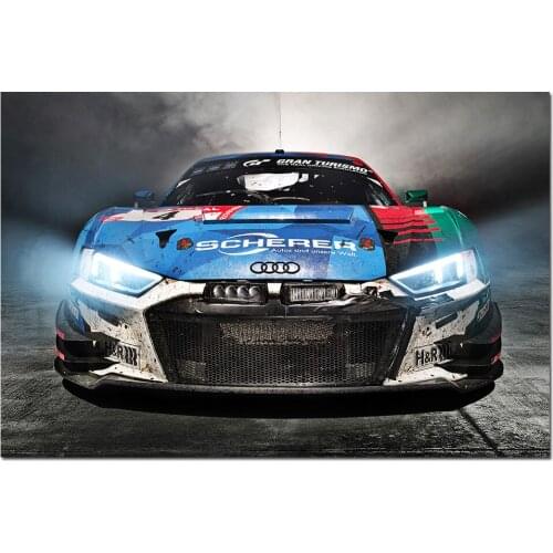 R8 LMS Racing Car Photo Canvas Wall Art Posters and Prints Modern Painting for Home Decor