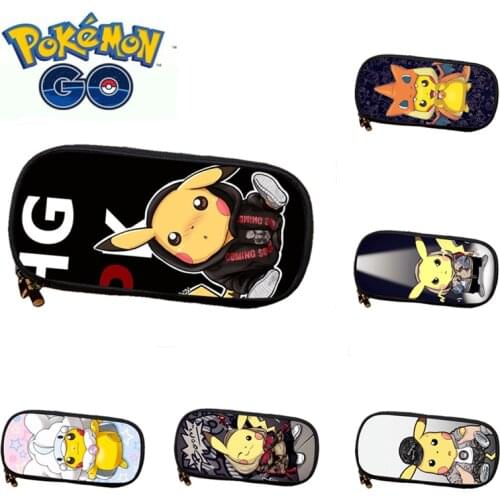 Anime Pokemon Pikachu Pencil Case School Stationery Box Cartoon Pen Case Kid Pencil Bag Gifts Student Pencil Box Shipping Free