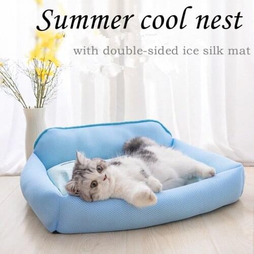 Dog Cat Nest Summer Cool Mat Bed All Seasons General Pet Dog Mattress Small Kennel Teddy sleeping Mat Supplies